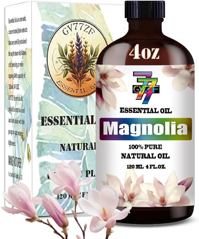 Magnolia Essential Oil (4 oz/120 ml) ??Magnolia Oils for Aromatherapy, diffusers, humidifiers, Home fragrances, DIY Skincare, soap Making, DIY Candle, Relaxation, Yoga, and Meditation