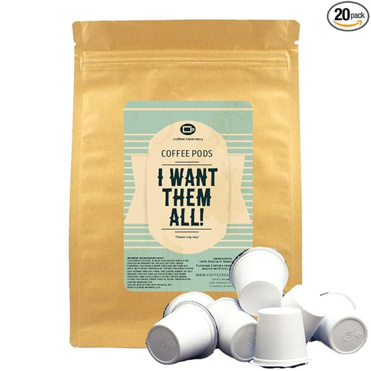 Coffee Beanery I Want Them All Coffee Pod Variety Pack (20ct) - Gourmet Flavored Coffee Pods
