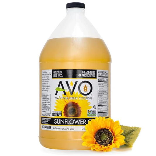 AVO NON-GMO High Oleic Sunflower Oil for General Cooking - 1 Gallon