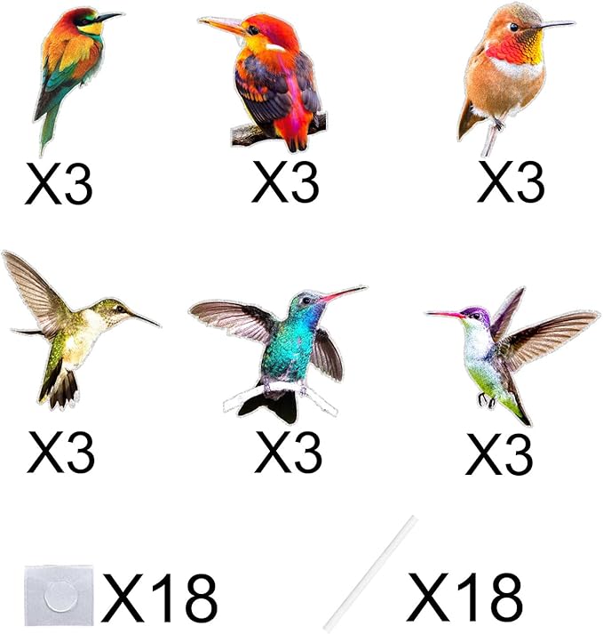 Picks 18 Pcs Hummingbird Dessert Cupcake Toppers Set Bird animals Theme petBaby Shower Boys Girls Happy Birthday Party Decorations