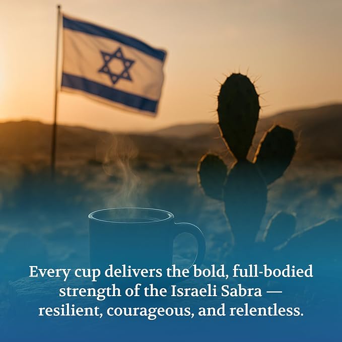 Iron Dome Coffee ??Sabra Spirit Dark Roast Ground Coffee ??Smooth and Balanced 12oz Bag ??Freshly Roasted, Ground Coffee ??Inspired by the Warmth and Heritage of Jerusalem