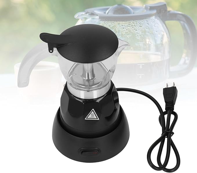 Asixxsix Electric Espresso Maker, 150ML Electric Espresso Coffee Maker, Electric mocha Pot with Detachable Base, Aluminum Electric Mocha Pot, Coffee Machine for Home Kitchen Office