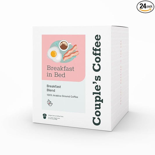 Couple's Coffee Breakfast Blend K-Cups | Gives Back to Military Families | Breakfast in Bed | Gourmet Ground Coffee Breakfast Blend | Compatible with K-Cups & Single Serve Brewers | 24 Count