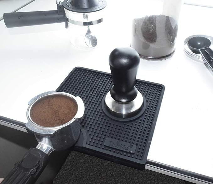 Tamper Mat for Espresso Station - Silicone Coffee Tamping Pad, TM-CO01 Black
