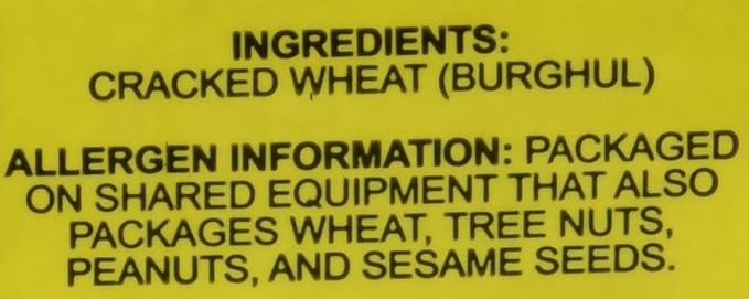 Ziyad Cracked Bulgur Wheat | Fine #1, 32oz | Fiber-Rich Whole Grain | Nutty Flavor, Chewy Texture | Great in Tabbouleh, Kibbeh, Soups, Curries and Salads | Vegan | Cooks in 30 Minutes | Fine Burghul No. 1, 32oz