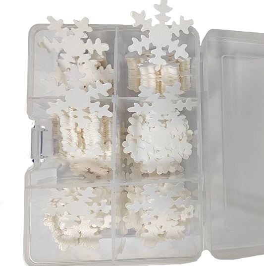 50Pcs Edible Cupcake Toppers Snowflakes for Cake Decorating Christmas Winter Frozen Birthday Party Decoration White