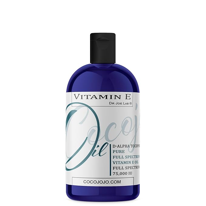 cocojojo Organic Liquid Vitamin E Oil for Skin, for Hair, Face, Body Oil, 100% Pure Natural Cold Pressed Unrefined, Moisturizes & Nourishes, Non GMO - 16 Oz
