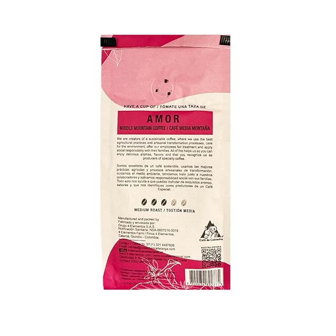 4 Elementos | Whole Bean Specialty Coffee, Medium Roast, 100% Arabica from Colombia, Red Berries & Caramel Notes, 12oz (Pack of 2)