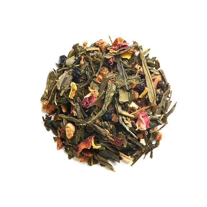Palais des Th챕s - Nì§?1 New Year's Eve Green Tea - Holiday Blend with Sweet Rose and Elderberry - 3.5oz Loose Leaf Metal Gift Tin, Serves 20-25 Cups