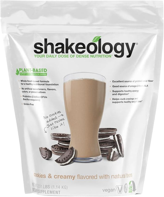 Shakeology Plant Based Protein Powder Blend ??Gluten-Free Shake with Vitamins and Minerals ??Helps Support Weight Loss, Lean Muscle, Gut Health ??Cookies and Creamy, 30 Servings
