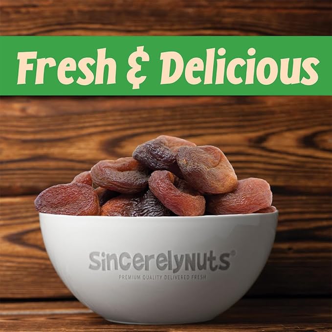 Sincerely Nuts ??Organic Dried Turkish Apricots | Five LB Bag | Healthy Pitted Apricot Fruit | Raw Vegan Snack | Dehydrated and Unsulfured | Sweet Gourmet Snacking Food | Kosher and Gluten Free
