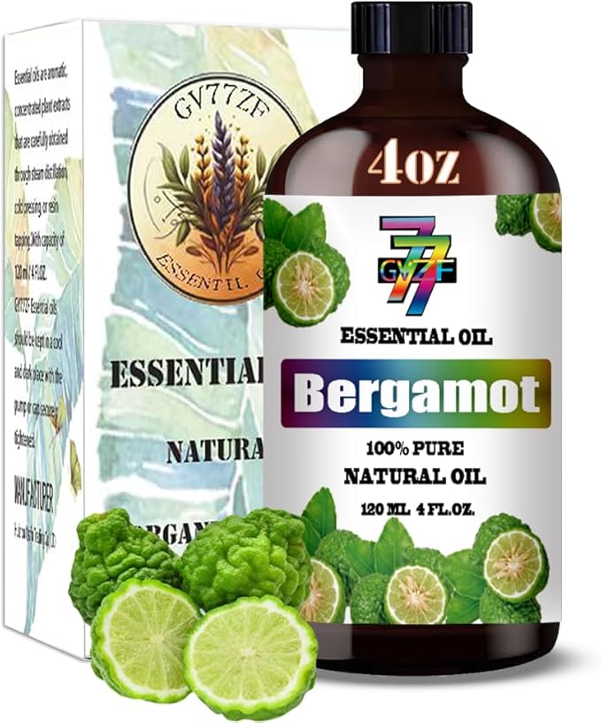 Bergamot Essential Oil (4 oz/120 ml) ??Bergamot Oils for Aromatherapy, diffusers, humidifiers, Home fragrances, DIY Skincare, soap Making, DIY Candle, Relaxation, Yoga, and Meditation