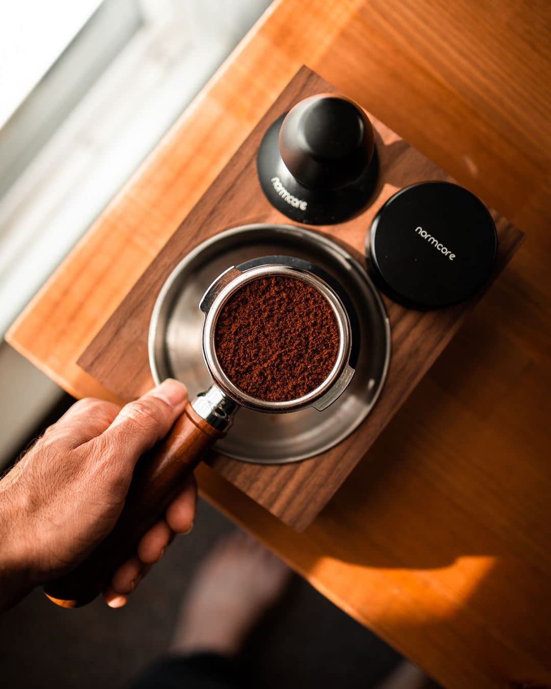 Normcore 58.5mm Coffee Tamper V4 - Spring-Loaded Tamper with 15lb / 25lb / 30lbs Replacement