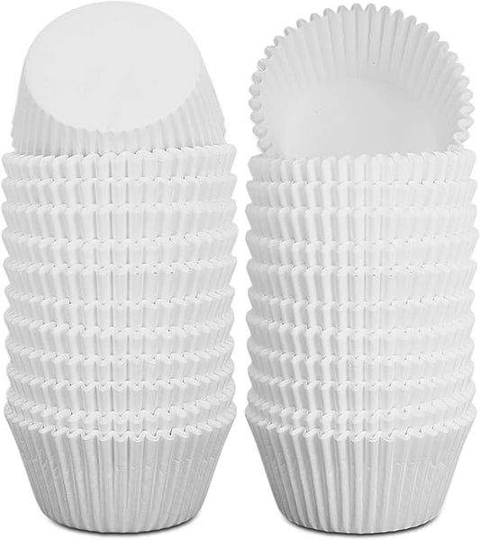 600 Pcs White Cupcake Liners Standard Size Baking Cups Food-Grade Greaseproof Paper Muffin Liners, No Smell Cupcake Wrappers for Wedding Birthday Party