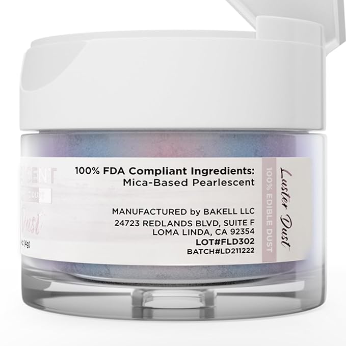Bakell - Pink Iridescent Luster Dust & Paint - (4g, 1x Jar) | Edible Radiance for Baking, Decorations, and Beverages