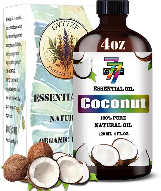 Coconut Essential Oil (4 oz/120 ml) ??Coconut Oils for Aromatherapy, diffusers, humidifiers, Home fragrances, DIY Skincare, soap Making, DIY Candle Making, Relaxation, Yoga, and Meditation