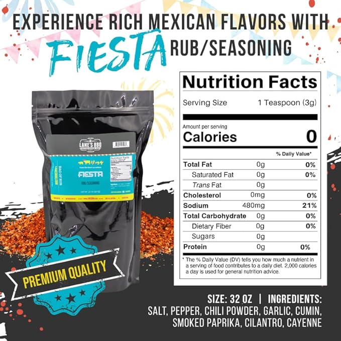 Lane's Fiesta Taco Seasoning Mix, All-Natural Keto Taco Seasoning, Chicken Taco Seasoning Mild, No MSG, Gluten Free Taco Seasoning Mix, 2 Lbs