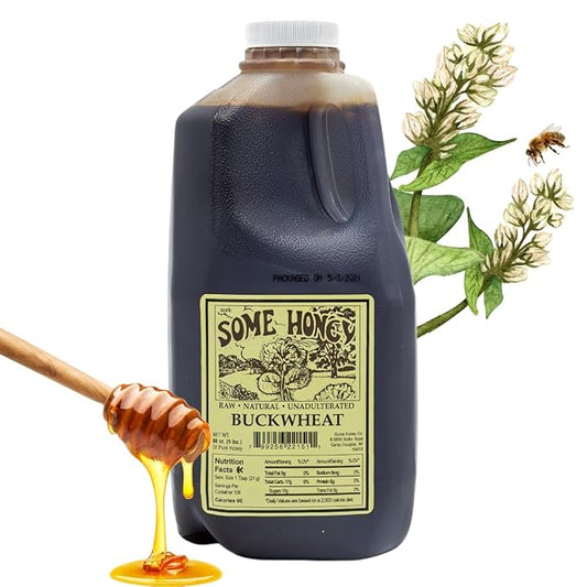 Some Honey Raw & Unfiltered Buckwheat Honey – 100% Pure U.S. Honey – USDA Grade A – All-Natural – 80 oz