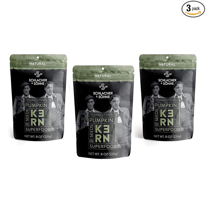 Schlacher & Söhne Styrian Pumpkin Seeds, 100% Pure & Natural, Premium Quality Pepitas, Healthy Snacks, Raw, Fresh Superfood, Unsalted, Full of Proteins, Made in Austria (3 Pack, Natural Seeds)