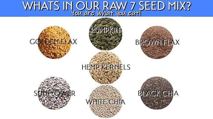 Gerbs Super 7 Seed Snack Mix 14 oz. | Raw, No Additives, Resealable Bag | Crunchy Pumpkin, Sunflower, Brown & Golden Flax, Black & White Chia, Hemp | Top 14 Allergen-Free