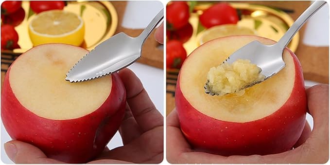 Stainless Steel Grapefruit Spoon For Citrus Fruit Watermelon Dessert Spoon Serrated Edge Ice Cream Dessert Kitchen Coffee Flatware