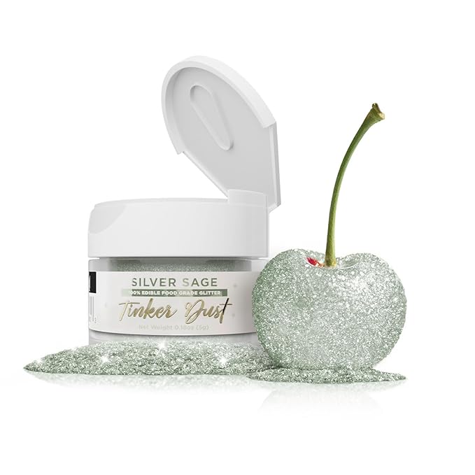 Bakell - Silver Sage Tinker Dust (5g, 1x Jar) Edible Glitter for Food, Desserts, and Beverages!