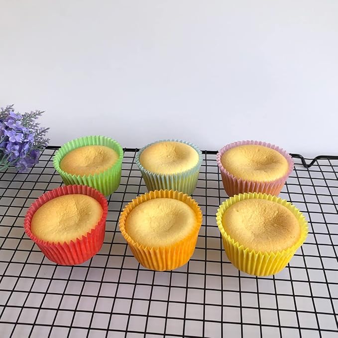 Rainbow 6-Color Greaseproof Cupcake Liner Standard Paper Baking Cup for Party and More, 150-Count