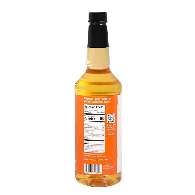 Top Hat Agave Nectar - Made with Organic Agave Nectar - Agave Syrup Sweetener for Cocktails, Mocktails, Lemonades, Coffee, Tea & Desserts - 32oz Bottle