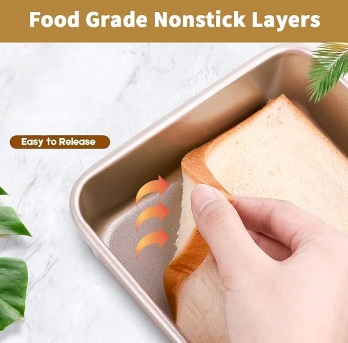 AMAGABELI GARDEN & HOME Nonstick Deep Baking Pans for Oven Tray Cake Carbon Steel Pan Baking Sheets Set of 3 Rectangle Bakeware Set for Cake Lasagna Brownie Casserole Cookie Cooking (9''/10''/13'')