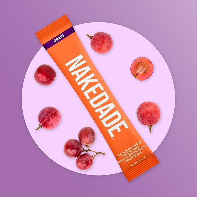 Nakedade Grape ??Performance Enhancing Sports Drink Powder - Electrolyte Powder ??No GMOs or Artificial Sweeteners, Gluten-Free, Soy-Free, Dairy-Free ??16 Sticks