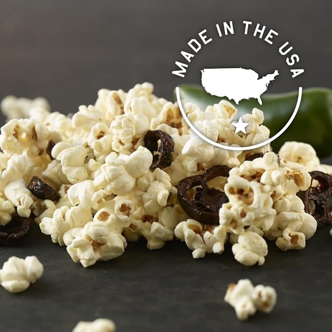 Fire Corn Popcorn Pack of 6 Real Jalapeno Popcorn with White Cheddar Flavor Gluten Free, Spicy, Non-GMO, Healthy Snack Founded & Owned by Combat Veteran, 4.5 oz Sharing Bags