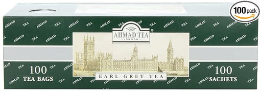 Ahmad Tea Earl Grey Tea, 100 Paper Enveloped Teabags (Pack of 1)