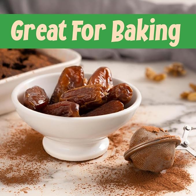 Sincerely Nuts Large Unsweetened Medjool Dates, 1Lb - Fresh, No Sugar Added Date Fruit Snack - Unsulfured Medjools with Rich Natural Flavor Extra Large & Fancy Dates - Kosher, Gluten-Free and Vegan