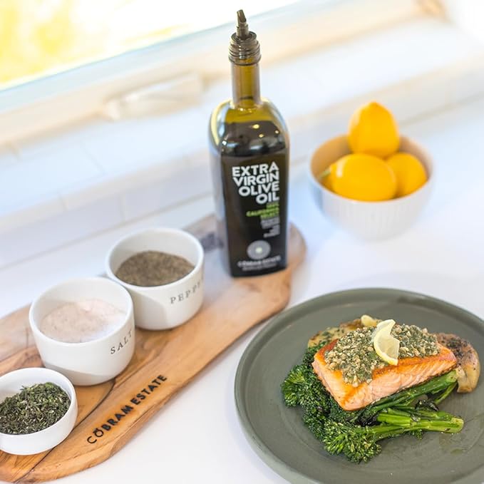 Cobram Estate California Select Extra Virgin Olive Oil - First Cold Pressed, Non-GMO, Keto Friendly, High in Antioxidants, Fruity & Balanced - Cold Pressed Olive Oil Bottle EVOO - 750 ml (Pack of 6)