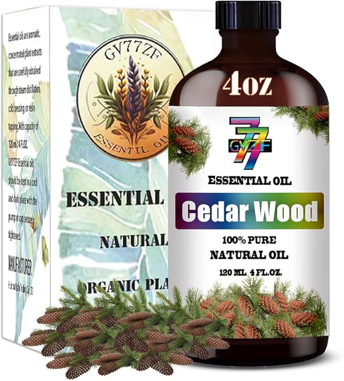 Cedar Wood Essential Oil (4 oz/120 ml) ??Cedar Wood Oils for Aromatherapy, diffusers, humidifiers, Home fragrances, DIY Skincare, soap Making, DIY Candle, Relaxation, Yoga, and Meditation