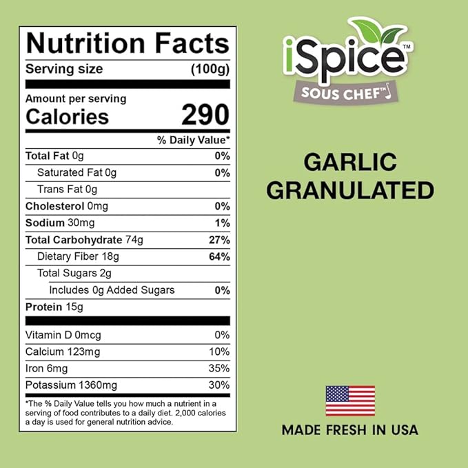 iSpice GARLIC GRANULATED | Ready to use | Premium Quality | 7.35oz (208g)