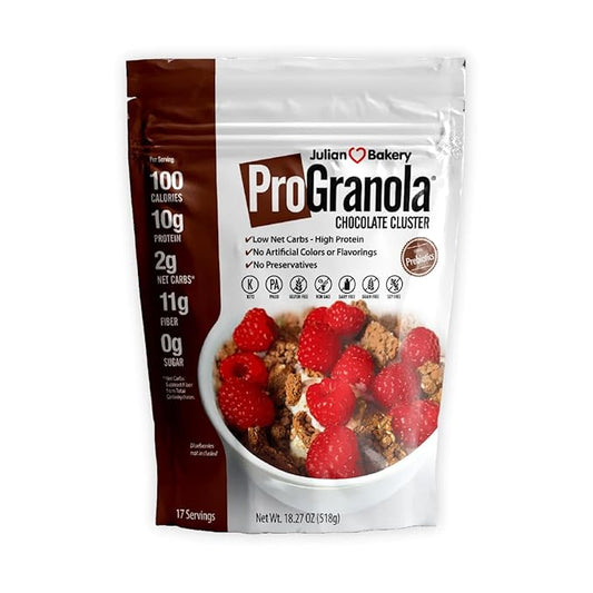 Julian Bakeryì§?ProGranolaì§?Cereal | Chocolate | 10g Protein | Paleo | 2 Net Carbs | Gluten-Free | Grain-Free | 17 Servings