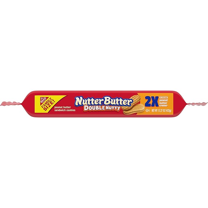 Nutter Butter Double Nutty Peanut Butter Sandwich Cookies, Family Size, 12-15.27 oz Packs