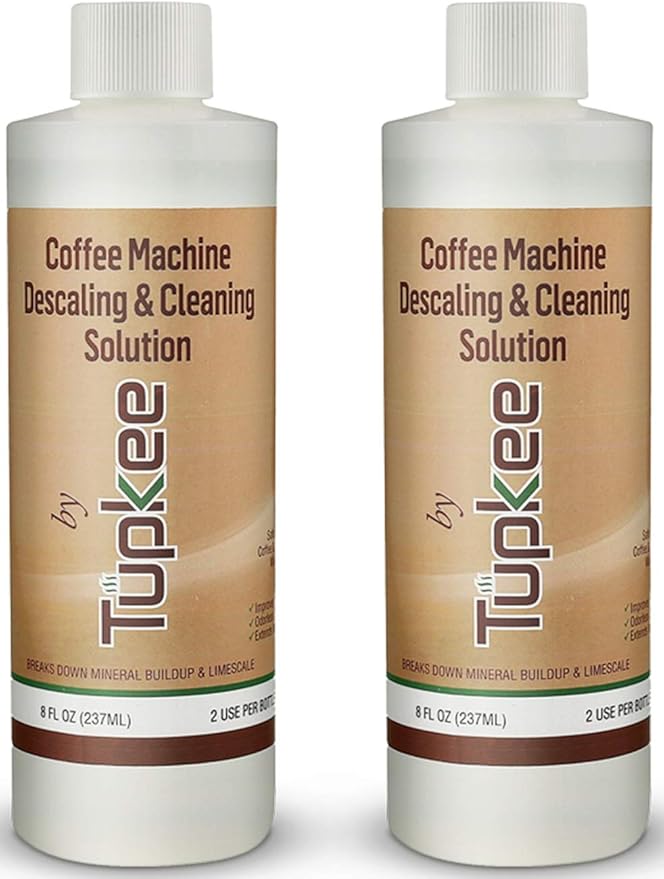 Tupkee Descaler (2 Pack, 2 Uses Per Bottle) - Made in the USA - Universal Descaling Solution for Keurig, Nespresso, Delonghi and All Single Use Coffee and Espresso Machines