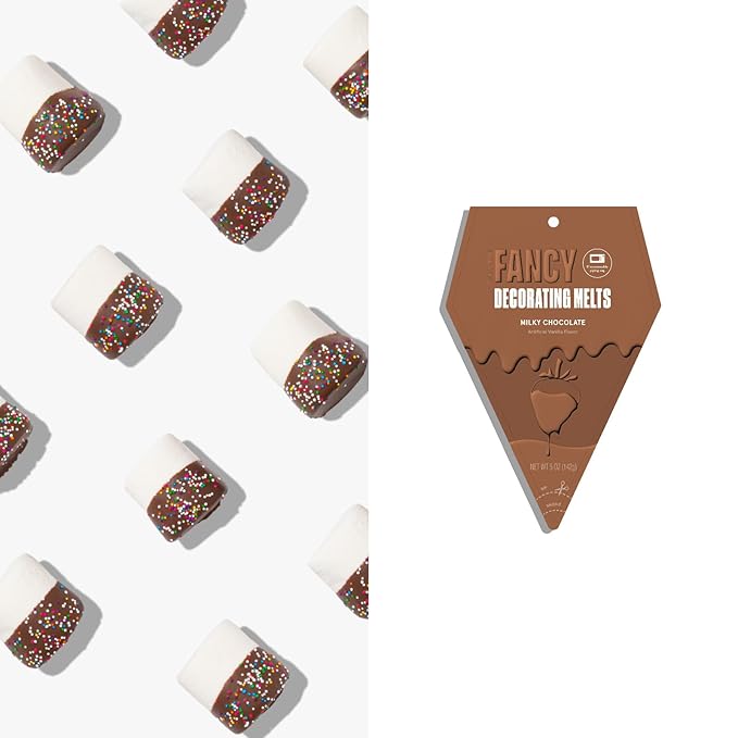 Fancy Sprinkles Milky Chocolate Fancy Decorating Melts for Baking, Melting Chocolate in Ready-to-Use Bag, for Dipping, Coating, and Drizzling