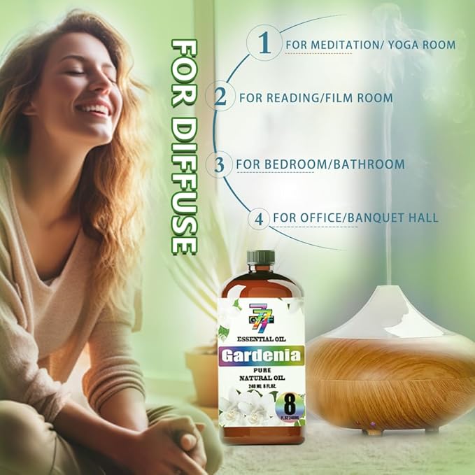 Gardenia Essential Oil (8 oz / 240 ml) ??Gardenia Oils for diffusers, humidifiers, Home Baths, Cleaning Products, Yoga, DIY Soaps and DIY Scented Candles