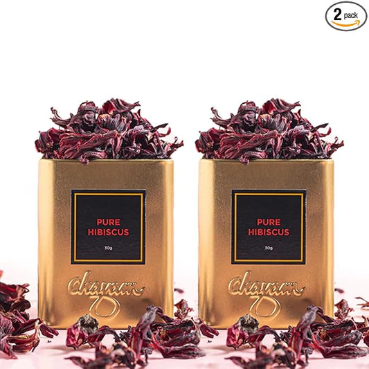 CHAYAM Hibiscus Flower Tea 30+Cups/2.1oz | Pure Dried Hibiscus Flowers Loose Leaf Tea | 100% Herbal Tea | Caffeine-Free | Premium Tin Caddy