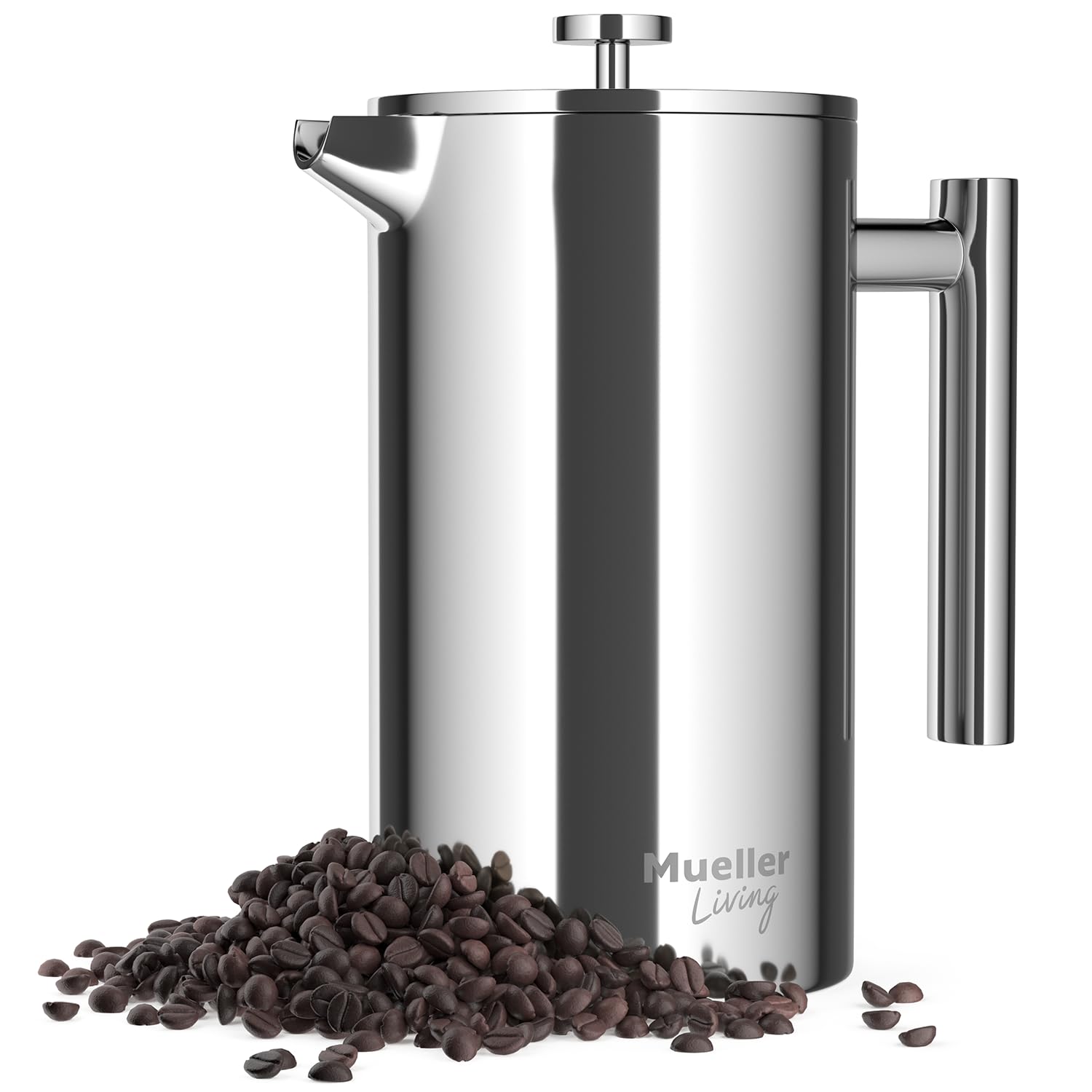 MuellerLiving French Press Coffee Maker 34oz, Stainless Steel French Press Coffee, 4 Filter Heat