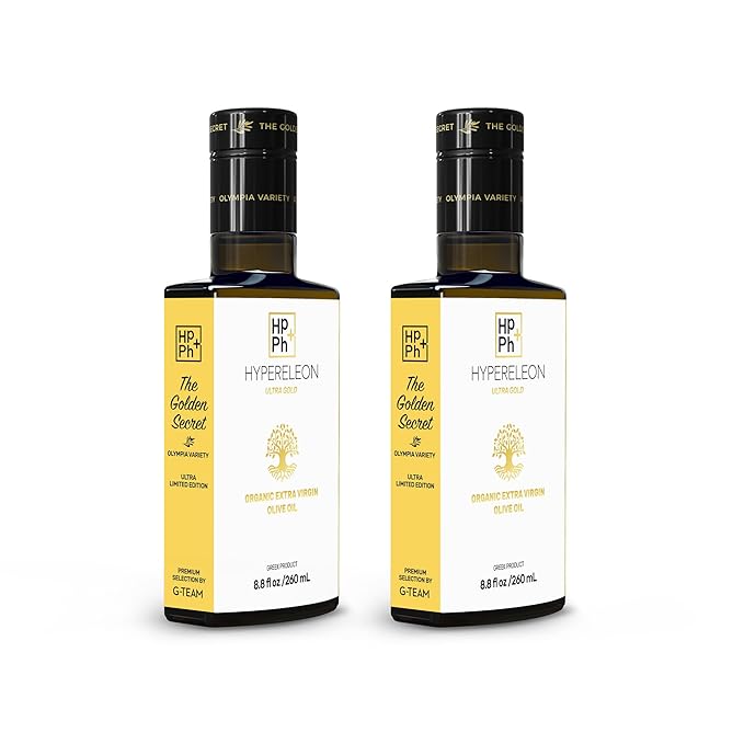 HYPERELEON ULTRA GOLD | Premium, Organic, Supremely High Phenolic, Greek Extra Virgin Olive Oil 100% Pure & Natural | Bio & Unfiltered | 120 Top Global Awards | 260ml (Pack of 2)