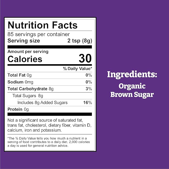 Wholesome Sweeteners 24-Ounce Organic Dark Brown Sugar, Fair Trade, Non GMO, Gluten Free & Vegan, Sugar for Baking and Glazing, 6 Pack