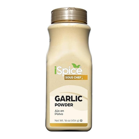 iSpice | Garlic Powder | 16 oz | Bulk Size | Kosher | Rich Aroma (Garlic Powder)