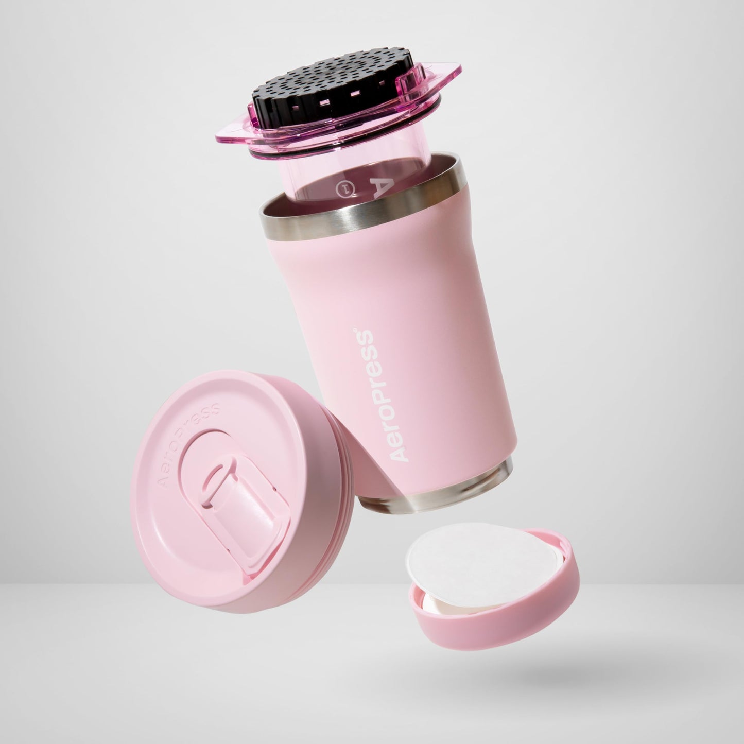 AeroPress Go Plus Portable Coffee Maker Kit, Pink