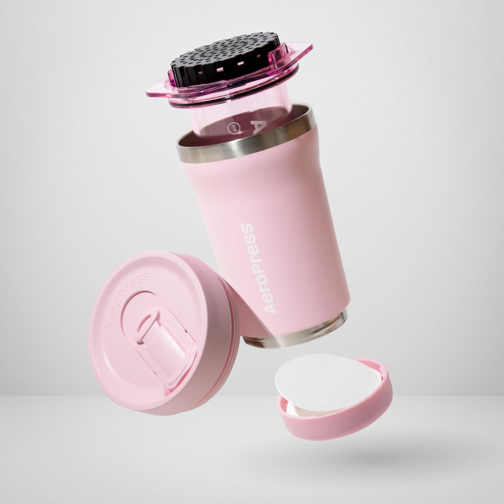 AeroPress Go Plus Portable Coffee Maker Kit, Pink