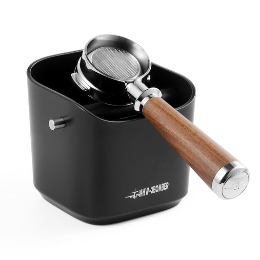 MHW-3BOMBER Espresso Knock Box, 1.2L(15 Cups) Coffee Knock Box with Removable Knock Bar and