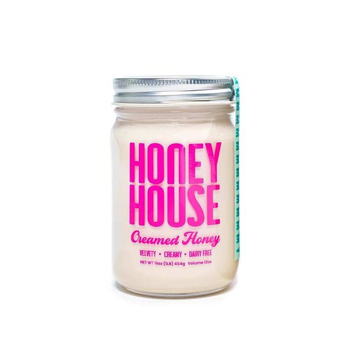 Honey House 100% Raw Creamed | Pure & Natural Unfiltered | Sustainably Sourced from American Bee Farmers | 12 oz Glass Jar | Smooth & Spreadable Texture | Natural Enzymes & Pollen - (2 Pack)